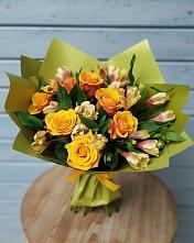 Букет цветов из:  Альстромерии и Розы в Андрее-Кургане