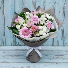 Букет цветов из:  Герберы, Альстромерии и Хризантемы в Андрее-Кургане