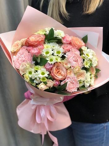Букет цветов из: Гвоздики, Розы и Хризантемы в Андрее-Кургане