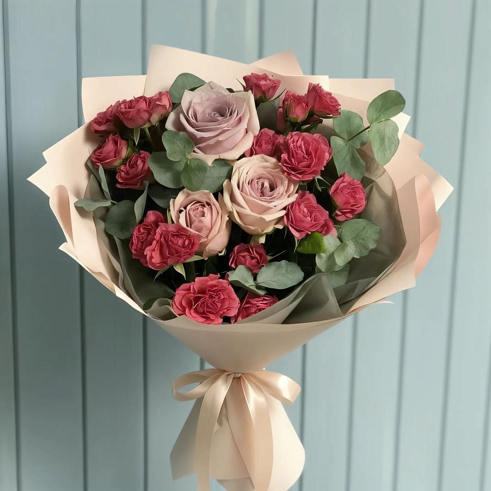 Букет цветов из: Гвоздики и Розы в Андрее-Кургане