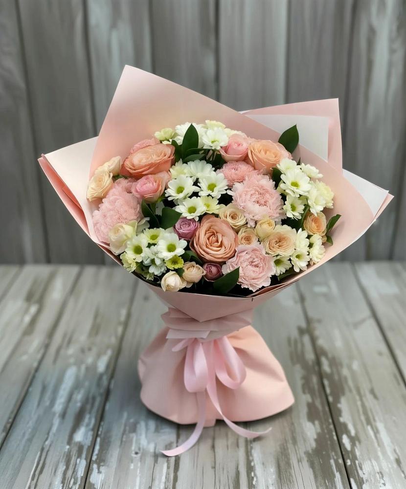 Букет цветов из: Гвоздики, Розы и Хризантемы в Андрее-Кургане