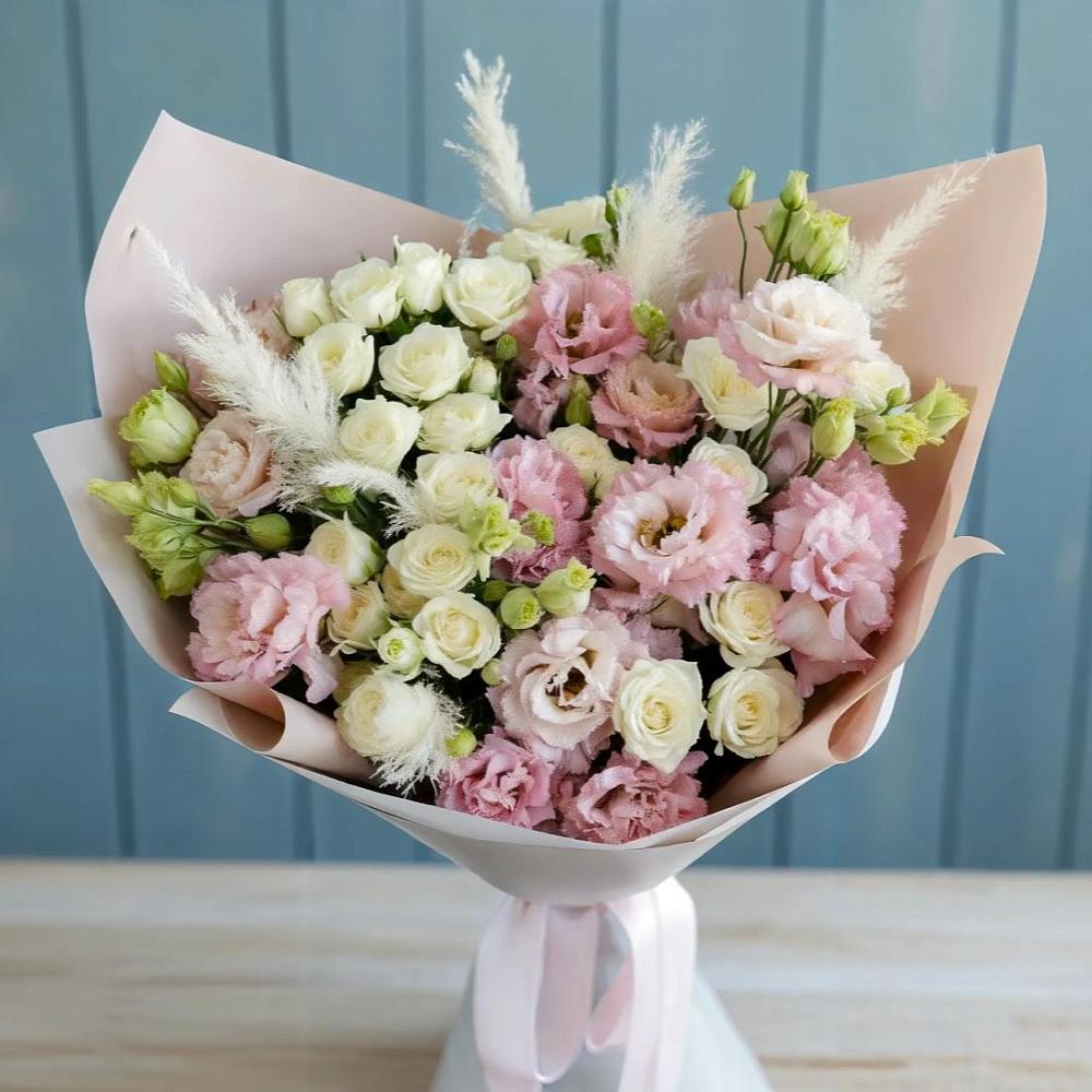 Букет цветов из: Альстромерии и Розы в Андрее-Кургане