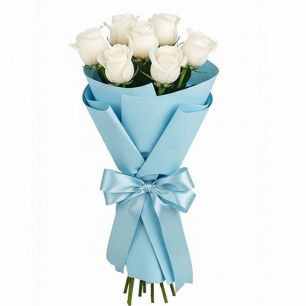 Букет 7 белых роз Проуд в Андрее-Кургане
