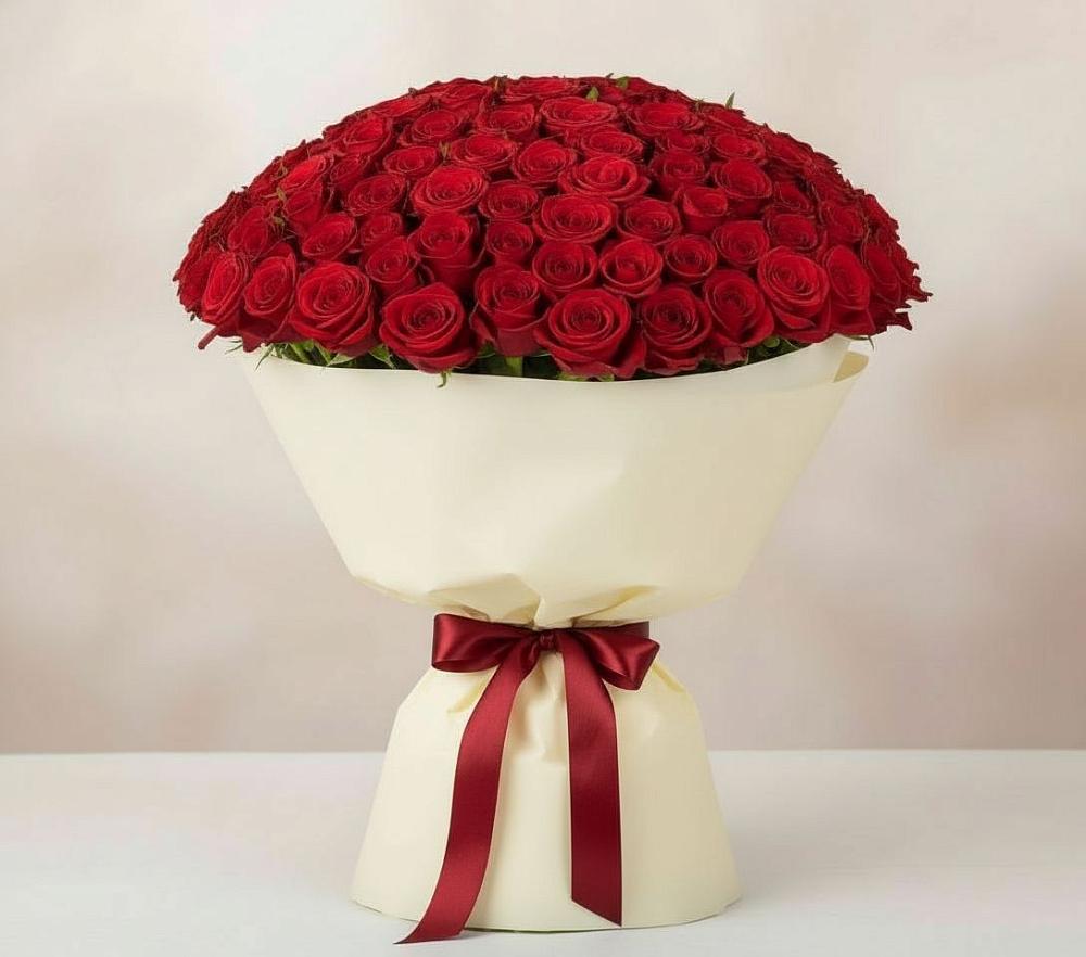 Букет 101 Красная роза Милано в Андрее-Кургане