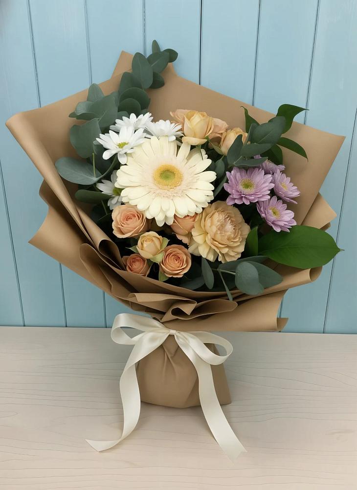 Букет цветов из: Герберы и Хризантемы в Андрее-Кургане