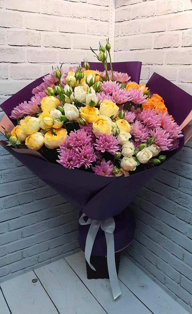 Букет цветов из: Хризантемы и Розы в Андрее-Кургане