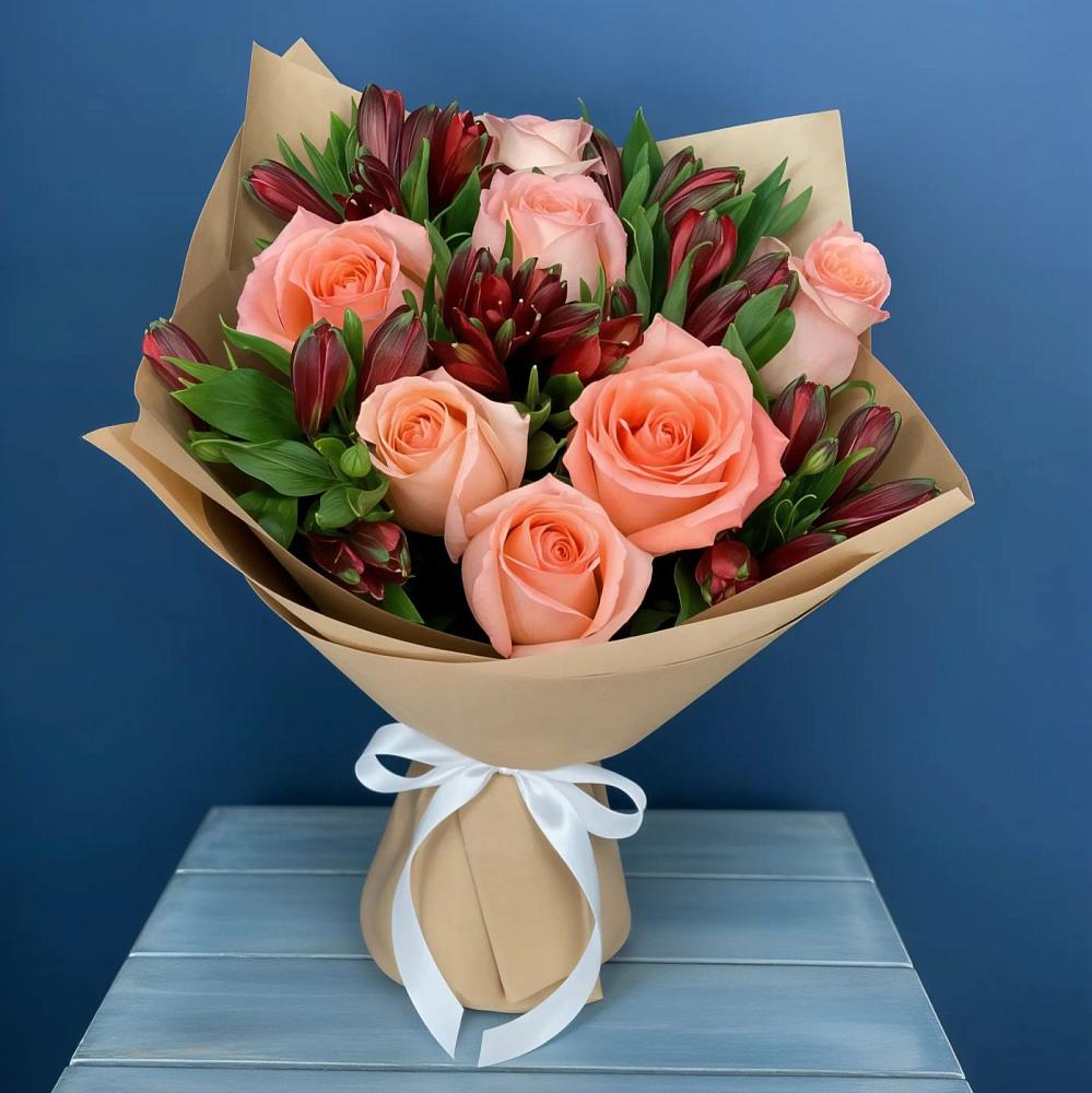 Букет цветов из: Розы и Альстромерии в Андрее-Кургане