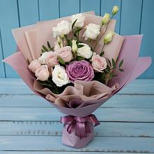 Букет цветов из:  Розы и Лизиантусы в Андрее-Кургане