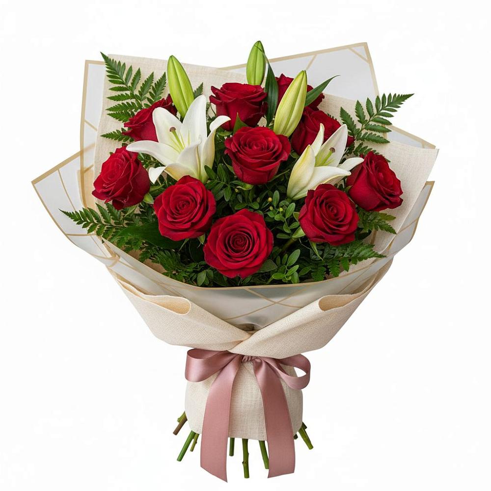 Букет цветов из: Лилии и Розы в Андрее-Кургане