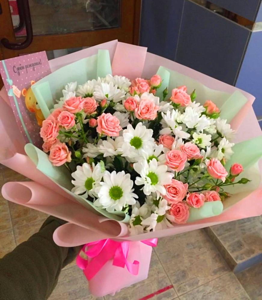 Букет цветов из: Розы и Хризантемы в Андрее-Кургане