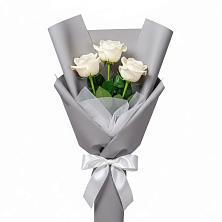 Букет 3 белые розы в Андрее-Кургане