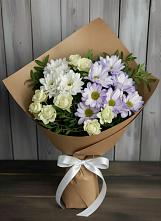 Букет цветов из:  Хризантемы и Розы в Андрее-Кургане