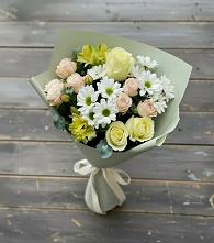Букет цветов из:  Альстромерии, Розы и Хризантемы в Андрее-Кургане