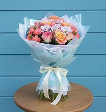 Букет цветов из:  Хризантемы и Розы в Андрее-Кургане