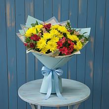 Букет цветов из:  Альстромерии и Хризантемы в Андрее-Кургане