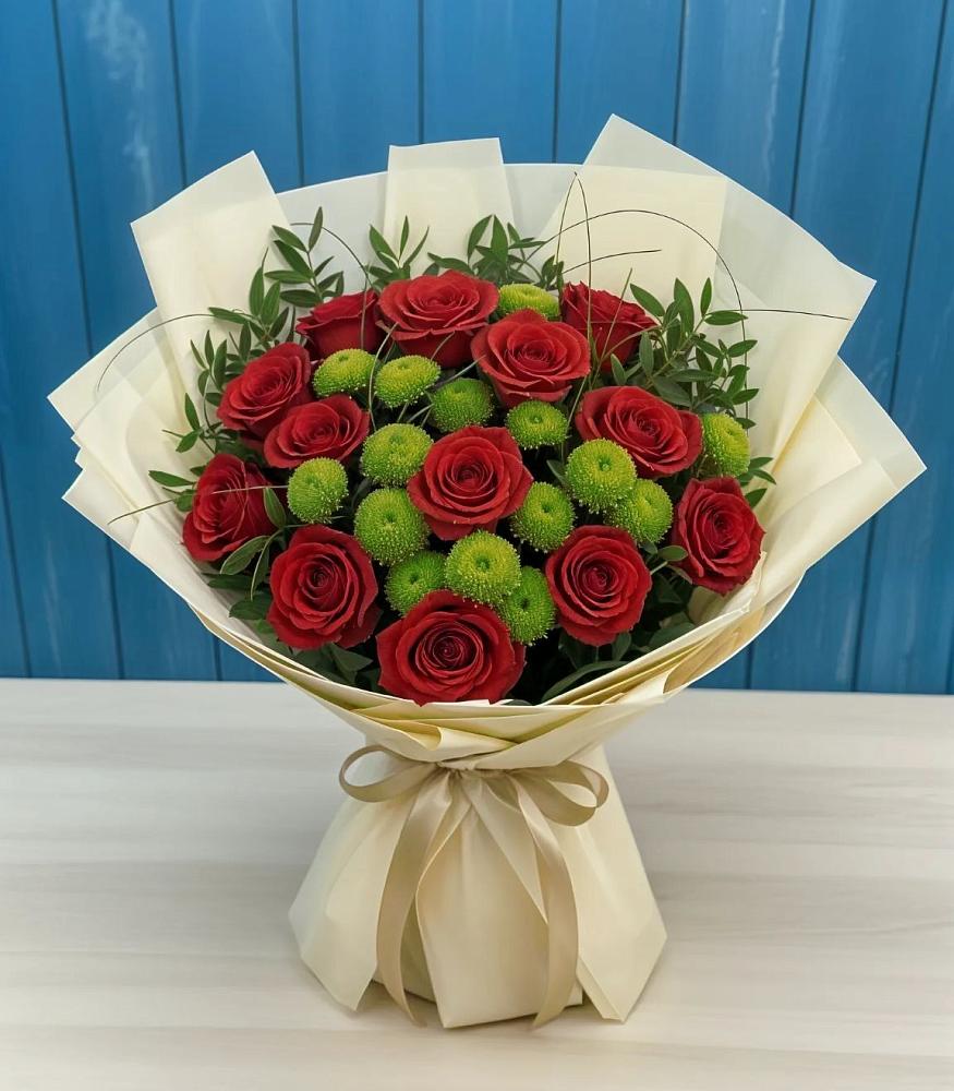 Букет цветов из: Розы и Хризантемы в Андрее-Кургане