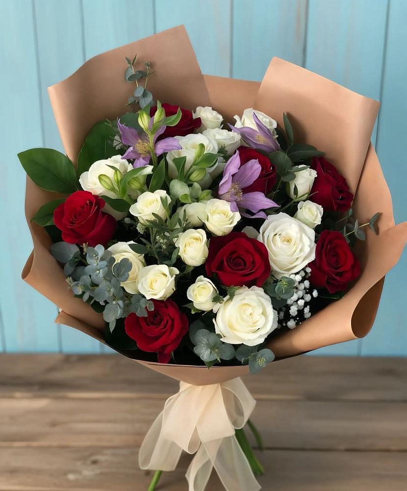 Букет цветов из: Розы и Альстромерии в Андрее-Кургане