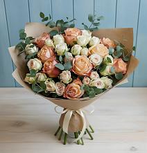 Букет цветов из:  Альстромерии и Розы в Андрее-Кургане