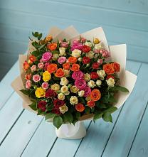 Букет Микс из разноцветных кустовых роз #REPLACE_PRED# Андрее-Кургане